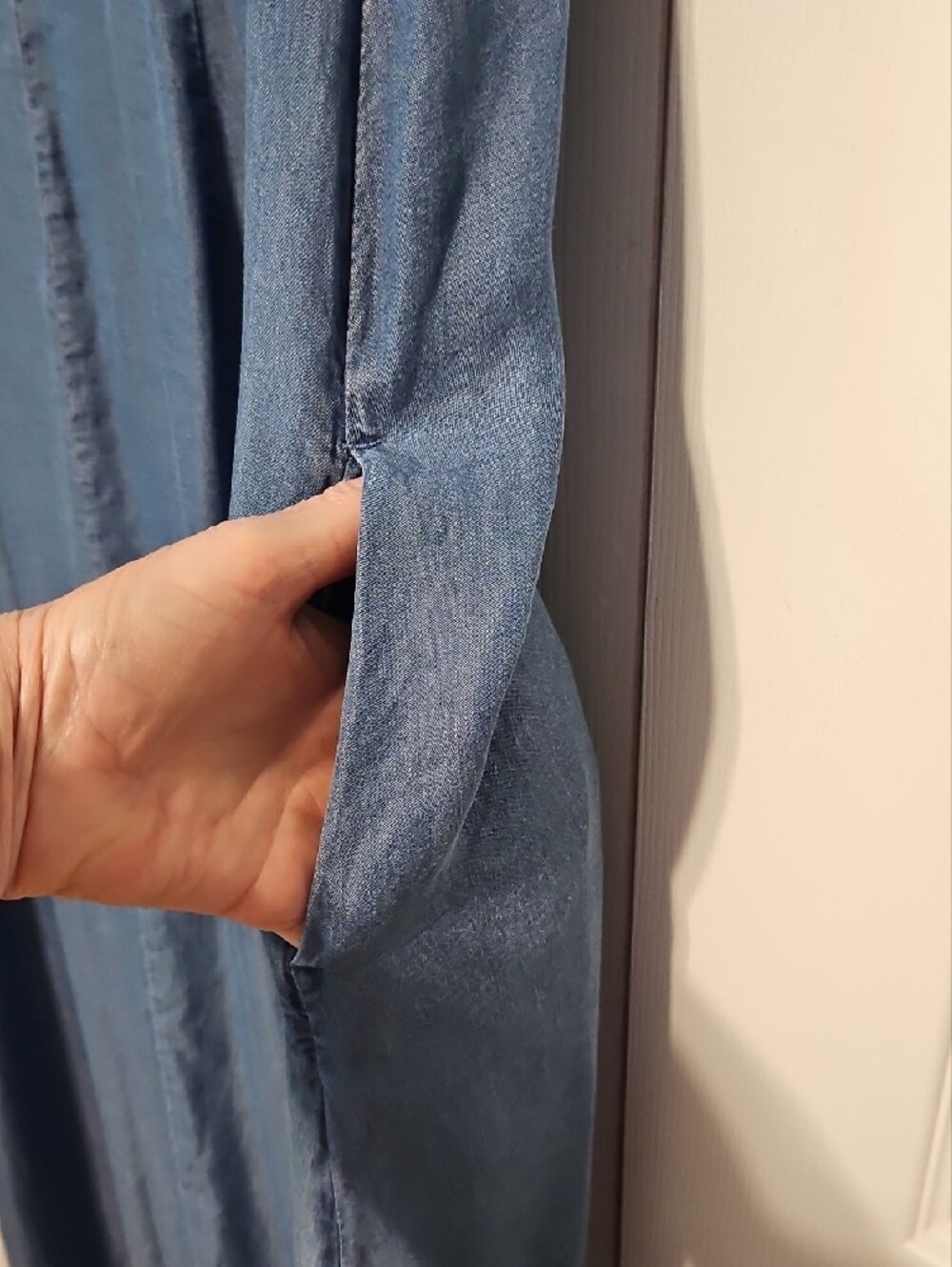 Terra & Sky Denim Button-Front Maxi Dress - Blue - Picture 6 of 7